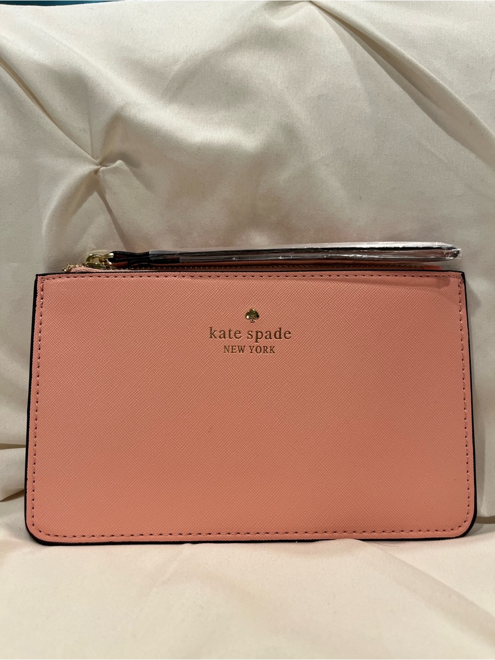 Kate Spade New York Pink Blush Leather Zip Wristlet NWOT